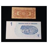 Reserve Bank of Zimbabwe One Dollar Bearer Cheque in uncirculated condition - TAX EXEMPT