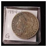 1884-S Morgan Silver Dollar  90% Silver - TAX EXEMPT