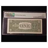 2009 $1 Federal Reserve Note Dallas  66 EPQ Gem Uncirculated  PMG Paper Money Guarantee  - TAX EXEMPT