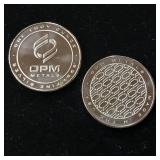2 Uncirculated Bullion Coins  2 troy ounces total  OPM Metals  .999% silver tax exempt -  Made in the USA