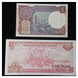 1988 500 Dong Viet Nam  1981 India Rupee  Both Uncirculated - TAX EXEMPT