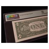 2001 $1 Federal Reserve Note Atlanta  66 EPQ Gem Uncirculated  PMG Paper Money Guarantee  - TAX EXEMPT