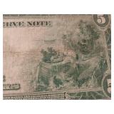 Large Size (Horse Blanket) 1914 Federal Reserve Note $5  - TAX EXEMPT