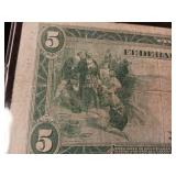 Large Size (Horse Blanket) 1914 Federal Reserve Note $5  - TAX EXEMPT