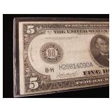 Large Size (Horse Blanket) 1914 Federal Reserve Note $5  - TAX EXEMPT