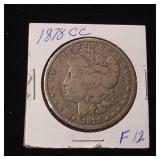 Circulated 1878CC Morgan Dollar  F12 Condition  - TAX EXEMPT