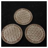 3 Uncirculated Bullion Coins  3 troy ounces total  OPM Metals  .999% Silver Tax Exempt - Made in the USA
