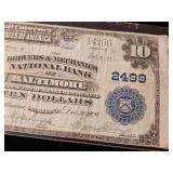 National Currency Drovers and Mechanics Ten Dollars  Baltimore  2499  Dated Dec 30, 1929  - TAX EXEMPT