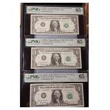 2 note series 1963A Federal Reserve Notes New York   65 EPQ Gem Uncirculated  PMG Paper Money Guarantee  - TAX EXEMPT