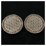 2 Uncirculated Bullion Coins  2 troy ounces total  OPM Metals  .999% silver tax exempt -  Made in the USA