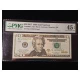 2017 $20 Federal Reserve Note San Francisco  45 Choice Extremely Fine  PMG Paper Money Guarantee - TAX EXEMPT