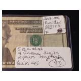 Fancy 2013 $20 Federal Reserve Note  5 of a kind  Gem 45 Grade - TAX EXEMPT
