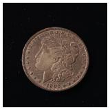 1892  Morgan Silver Dollar  90% Silver  Very Fine 45  - TAX EXEMPT