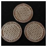 3 Uncirculated Bullion Coins  3 troy ounces total  OPM Metals  .999% Silver Tax Exempt - Made in the USA