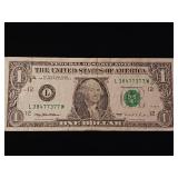 1995 Federal Reserve $1 Note Error  295 micro back plate error  Lot C - #38477377w - TAX EXEMPT