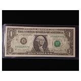1981 $1 Federal Reserve Note Error  Back strike on front - TAX EXEMPT