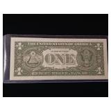 1981 $1 Federal Reserve Note Error  Back strike on front - TAX EXEMPT