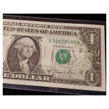 1981 $1 Federal Reserve Note Error  Back strike on front - TAX EXEMPT