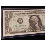 1981 $1 Federal Reserve Note Error  Back strike on front - TAX EXEMPT