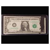 INK RUN!  Rare FRN $1 1977 Morton Blumenthal Smear Defect - TAX EXEMPT