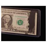 INK RUN!  Rare FRN $1 1977 Morton Blumenthal Smear Defect - TAX EXEMPT