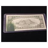 $10 1985 Federal Reserve Note Ink Smear Defect (on back) - TAX EXEMPT