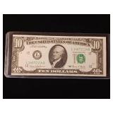 MISCUT (Look at left edge) - $10 1969 Federal Reserve Note  - TAX EXEMPT