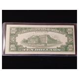 MISCUT (Look at left edge) - $10 1969 Federal Reserve Note  - TAX EXEMPT