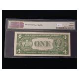 1935-E $1 Silver Certificate Graded 66  Gem Uncirculated  PMG Paper Money Guarantee  Rickey Collection - TAX EXEMPT