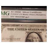 1935-E $1 Silver Certificate Graded 66  Gem Uncirculated  PMG Paper Money Guarantee  Rickey Collection - TAX EXEMPT