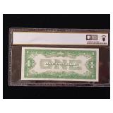 Crazy green back! 1928A Silver Certificate  Grade 65 PPQ Gem Uncirculated  see details  - TAX EXEMPT