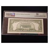 Insufficient Inking Error  35 Choice Very Fine -  $5 1977 Federal Reserve Note New York - TAX EXEMPT