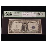 1935C $1 Silver Certificate - Backwards run of 5  Sum 25  GEM New 65 PPQ  PCGS The Rickey Collection - TAX EXEMPT