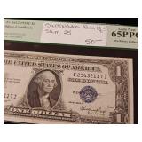 1935C $1 Silver Certificate - Backwards run of 5  Sum 25  GEM New 65 PPQ  PCGS The Rickey Collection - TAX EXEMPT