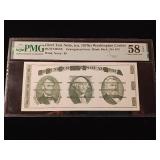 Choice About Uncirculated  Giori Test Note (ca 1970s) Washington Center  58 EPQ Paper Money Guarantee - TAX EXEMPT