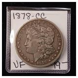 1878 Carson City Morgan Silver Dollar  90% Silver  Very Fine - TAX EXEMPT