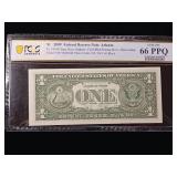 2009 $1 Federal Reserve Note Atlanta - Full Off-set Printing Error - 66 PPQ Gem Uncirculated  - TAX EXEMPT