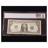 2009 $1 Federal Reserve Note Atlanta - Full Off-set Printing Error - 66 PPQ Gem Uncirculated  - TAX EXEMPT