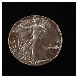 1987 Silver Eagle - 99.9% pure silver One Troy Ounce  - Like new uncirculated! - TAX EXEMPT