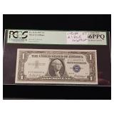 Fancy Silver Certificate from 1957 - $1 Gem New 66 PPQ by PCGS Currency - TAX EXEMPT