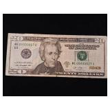 Very Fancy 2013 $20 FRN Rids/Lew  FR#2097E  6 of a kind together, Sum 9, 3 unique digits - TAX EXEMPT