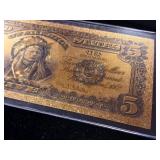 Nevada Goldback $5 Note  Contains 1:1000 Troy oz of 24Karat pure Gold - TAX EXEMPT