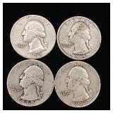 Pre-1965 90% Silver Washington Quarters - 4 Coins Total  One Dollar Face Value  Tax Exempt Constitutional Currency