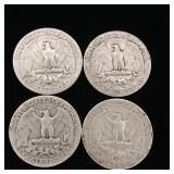 Pre-1965 90% Silver Washington Quarters - 4 Coins Total  One Dollar Face Value  Tax Exempt Constitutional Currency