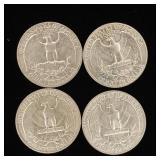 1957 90% Silver Washington Quarters - 4 Coins Total  One Dollar Face Value  Tax Exempt Constitutional Currency
