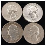 1957 90% Silver Washington Quarters - 4 Coins Total  One Dollar Face Value  Tax Exempt Constitutional Currency