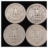 1953 90% Silver Washington Quarters - 4 Coins Total  One Dollar Face Value  Tax Exempt Constitutional Currency
