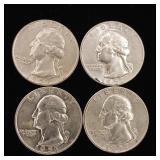 1957 90% Silver Washington Quarters - 4 Coins Total  One Dollar Face Value  Tax Exempt Constitutional Currency