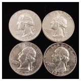 1963 90% Silver Washington Quarters - 4 Coins Total  One Dollar Face Value  Tax Exempt Constitutional Currency