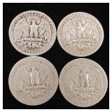 1951 90% Silver Washington Quarters - 4 Coins Total  One Dollar Face Value  Tax Exempt Constitutional Currency